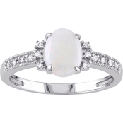 Sofia B. 10K White Gold 5/8 CTW Opal and Diamond Accent Ring