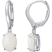 Sofia B. 10K White Gold 1 1/3 CTW Opal and Diamond Accent Earrings
