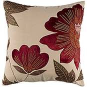 Rizzy Home Floral Print 18 in. X18 in. Polyester Filled Pillow
