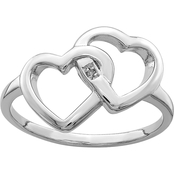 Sterling Silver Diamond Accent Intertwined Heart Ring