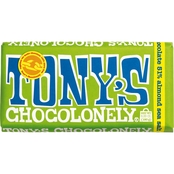 Tony's Chocolonely 51% Dark Chocolate Bar with Almond Sea Salt 6.35 oz.