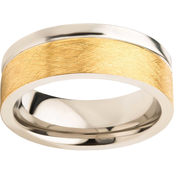 INOX Carbon Fiber Shiny Polished S Catches IP Gold Plating Flat Edge Wedding Ring