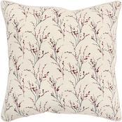 Rizzy Home Floral Berry Square Decorative Throw Pillow