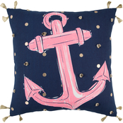 Simply Southern Anchor Dark Blue Polyester Filled Pillow