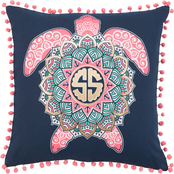 Simply Southern Turtle Dark Blue Polyester Filled Pillow
