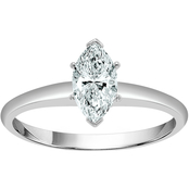 14K White Gold 1/2 ct. Marquise Diamond Solitaire Ring