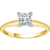 14K Gold 1/2 ct. Princess Diamond Solitaire Ring