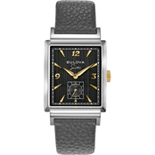 Bulova Men's Frank Sinatra Silvertone Leather Watch 98A261