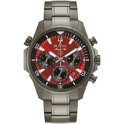 Bulova Men's Marine Star Gray Stainless Steel Watch 98B350