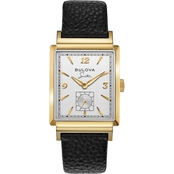 Bulova Men's Frank Sinatra Goldtone Leather Watch 97A158