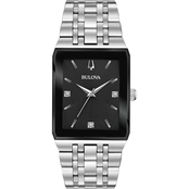 Bulova Men's Quadra Silvertone Stainless Steel Watch 96D145