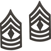 Army First Sergeant Sta-Brite Black Pin-On