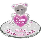 Glass Baron Mom To the Moon and Back Bear Sculpture