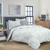 Royale Linens Bed in a Bag Hexagon Stripe Comforter Set
