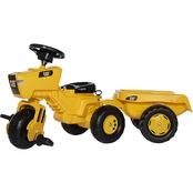 CAT 3 Wheel Pedal Tractor with Removable Hauling Trailer