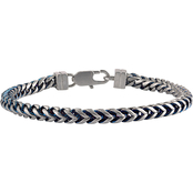 Esquire Stainless Steel Blue Ion Plated Link Bracelet