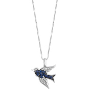Enchanted Disney Sterling Silver Created Blue Sapphire and Diamond Accent Pendant