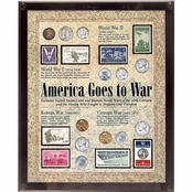 American Coin Treasures America Goes to War Framed Coin and Stamp Collection