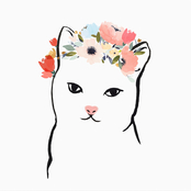 Inkstry Flower Crown Kitten Canvas Print