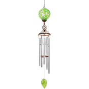 Exhart Solar Glass Ball Wind Chime with Metal Finial