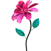 Exhart Rose Flower Wind Spinner 8 x 39 in. Garden Stake