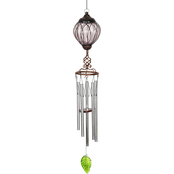 Exhart Solar Metal Wire and Glass 32 in. Wind Chime