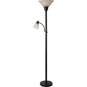 Simply Perfect Torchiere with Reading Light 71 in. Floor Lamp