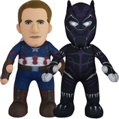 Bleacher Creatures Captain America and Black Panther 10 in. Plush Figures