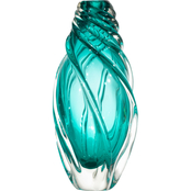Dale Tiffany Aqua Swirl Hand Blown Art Glass Vase