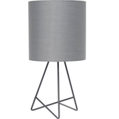 Simple Designs Down to the Wire 13.5 in. Table Lamp with Fabric Shade