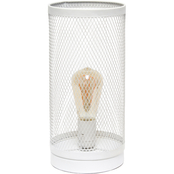 Simple Designs 12.75 in. Mesh Cylindrical Steel Table Lamp