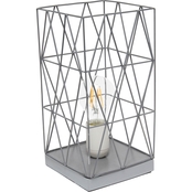 Simple Designs Geometric Square Metal 10.25 in. Table Lamp