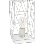 Simple Designs Geometric Square Metal 10.25 in. Table Lamp