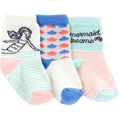 Carter's Infant Girls Mermaid Crew Socks 3 pk., 3-12 Months