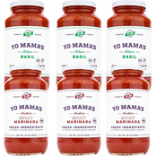 Yo Mama's Spicy Marinara and Tomato Basil Pasta Sauce 6 ct., 25 oz. each