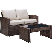 Signature Design by Ashley East Brook Outdoor Loveseat with Table
