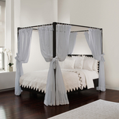 Royale Linens Bed Canopy Set with Top Ties and Tie Backs, all bed sizes