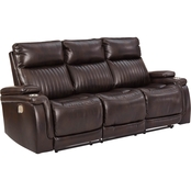 Signature Design by Ashley Team Time Power Reclining Sofa with Adjustable Headrest