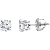 Ray of Brilliance 14K White Gold 1 CTW Lab Grown Round Diamond Solitaire Earrings