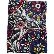 Vera Bradley Fleece Plush Throw Blanket, Bedford Blooms 60 x 80 in.