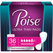 Poise Maximum Absorbency Incontinence Pads 36 ct., Long Length