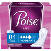 Poise Moderate Absorbency Long Length Incontinence Pads 84 ct.