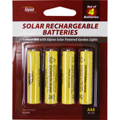 Alpine Replacement Rechargeable AAA Batteries for Solar Powered Garden Lights 4 pk.