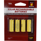Alpine Replacement Solar Rechargeable Batteries for Solar Power Garden Lights 4 ct.