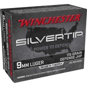 Winchester Silvertip 9mm 115 Gr. Hollow Point 20 Rnd