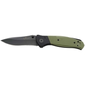 Bear & Son Cutlery 4.25 in. Bear Swipe IV Knife with Black and Green G10 Handles