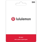 Lululemon $50 Gift Card