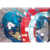 Marvel Captain America Behind Shield Illustration Printed Canvas 19 x 13