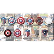 Marvel Captain America Shield Evolution Printed Canvas 24 x 12