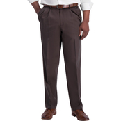 Haggar Iron Free Khaki Classic Fit Pleat Front Hidden Expandable Waistband Pants